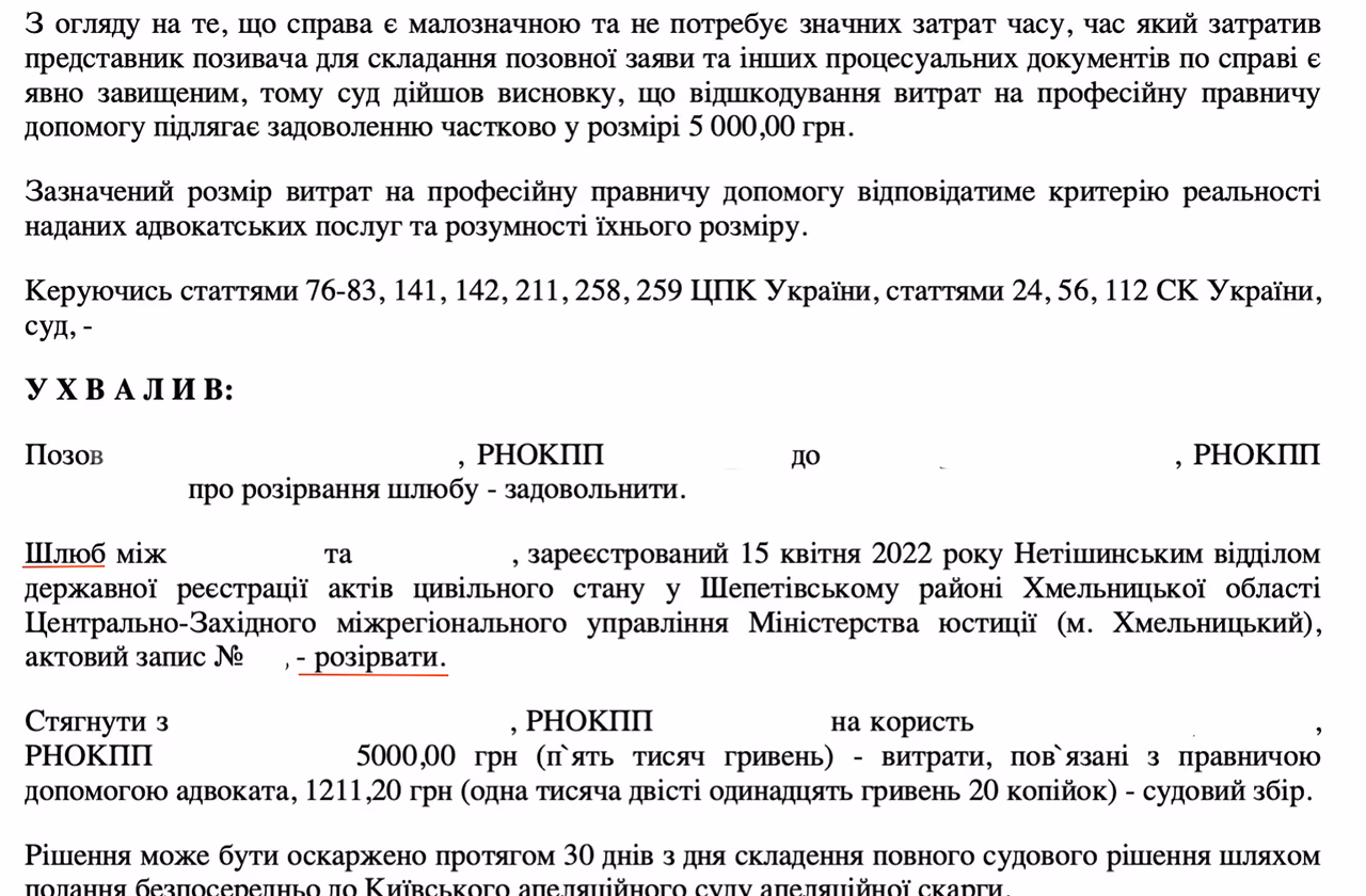 Кейс №3: Развод через суд – положительное решение Кейс №3: Развод через суд – положительное решение